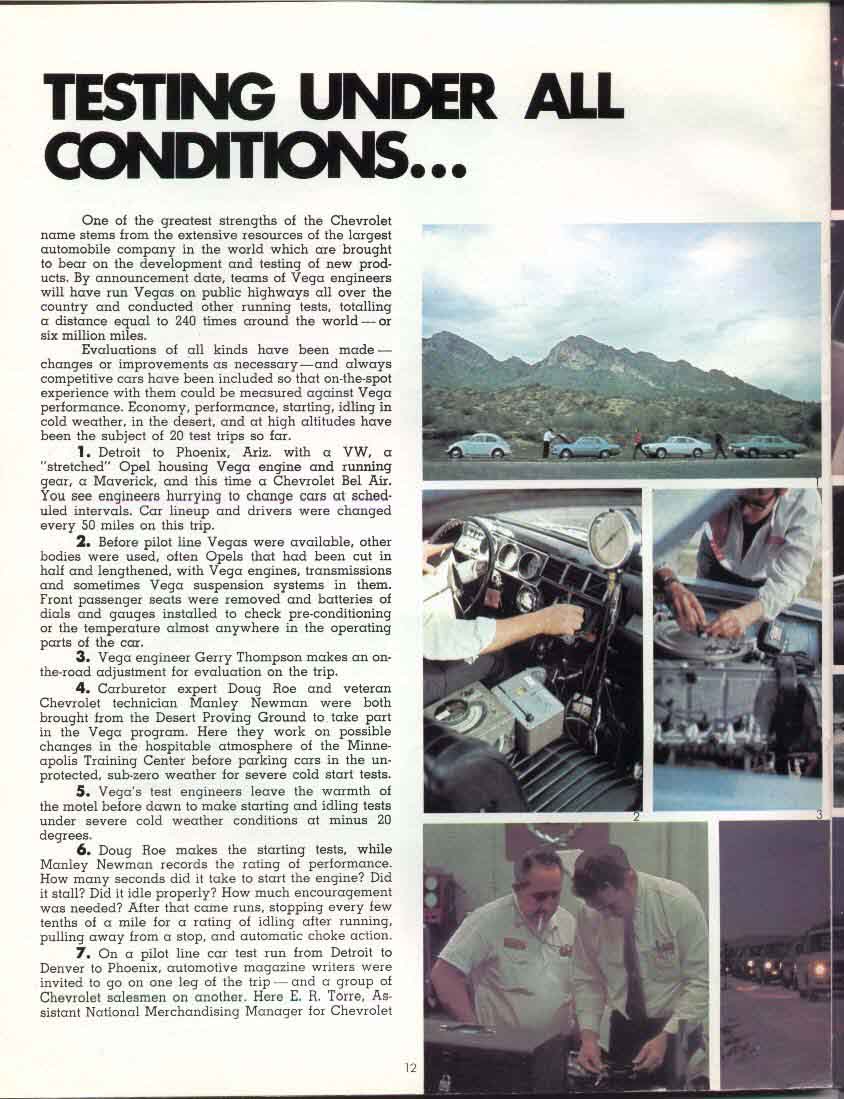 1970 Chevrolet Vega Booklet Page 12
